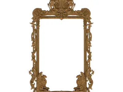 Carved picture frame STL 3D model 38