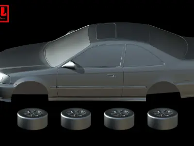 Honda Civic 6th Gen EM1 Si Coupe 1999-2000 3D print model