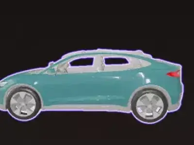 Stylized Electric car Low-poly 3D model