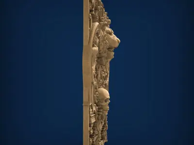 Carved panel painting STL 3D model 10