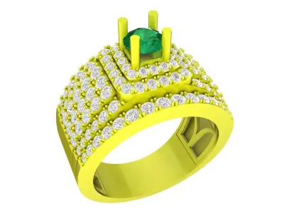 A7120 Luxury Korean Style Diamond Ring for Men 3D print model