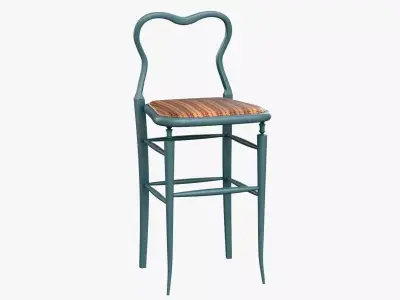 High Chair Clerks Chair No 9 Night Blue Plastic Version 3D model