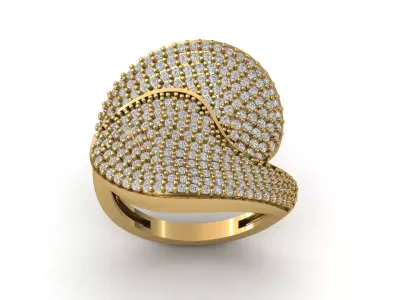 STL 3DM Print Ready Women Diamond Ring Lightweight Printable  3D print model 177