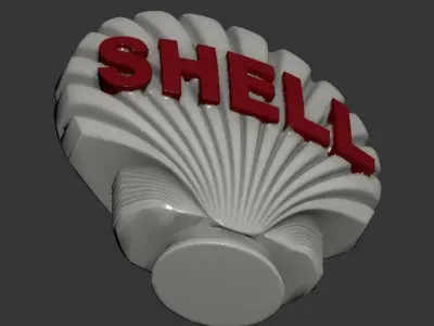 Shell 3D Logo Low-poly 3D model