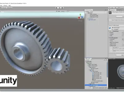 helical gear Low-poly 3D model