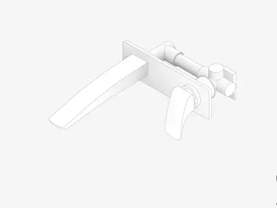 Wall Mixer Set - Luxury - Rapid - Bath Low-poly 3D model