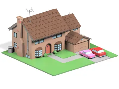 The Simpsons House Low-poly 3D model
