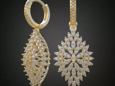 Earring 3D model 3D printable model 0105-10 Free 3D print model