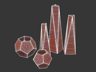 RH Brass Geometric Vase Collection 3D model