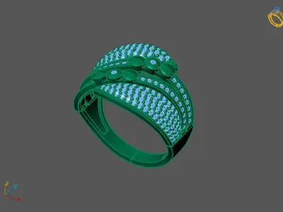 STL 3DM Print Ready Women Diamond Ring Lightweight Printable  3D print model 47