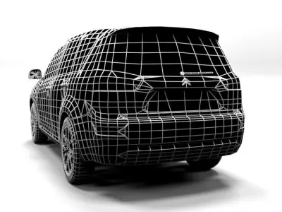 CITROEN C-CROSSER LOWPOLY Low-poly 3D model