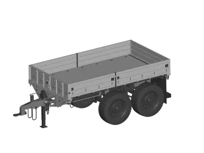 Car trailer 3D model