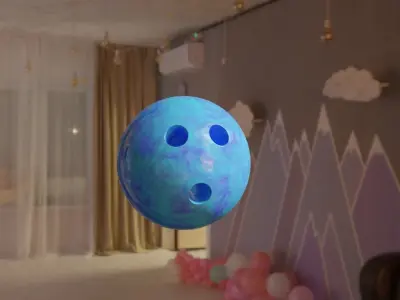 CUSTOM BOWLING BALL 3D model