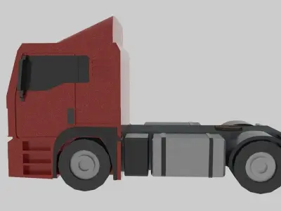 Semi Truck Low Poly Free 3D model