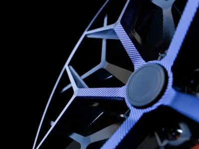 Awesome Rim and Tire 01 Low-poly 3D model