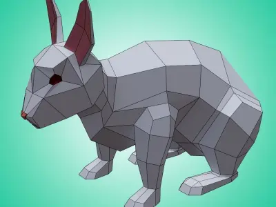 Rabbit Low Poly Low-poly 3D model