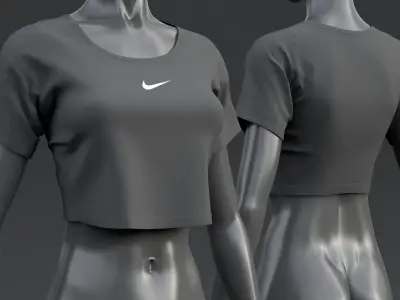 Nike Crop Top Short-Sleeve 3D model