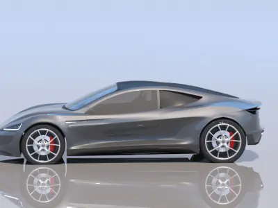 Tesla Roadster Gray Edition Low-poly 3D model