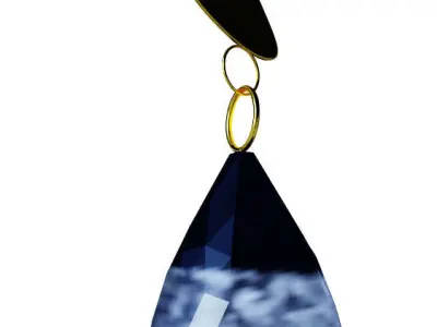 3D Luxury Earring Jewellery Gold Diamond Set Accessories  3D model