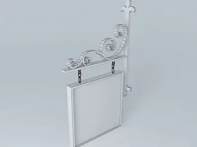 Hanging street sign Free 3D model
