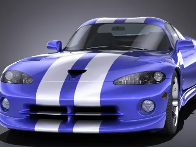 LowPoly Dodge Viper GTS 1996 Low-poly 3D model