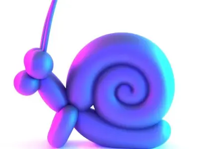 Green Snail Balloon Decoration Props Second Life toy 3D print model