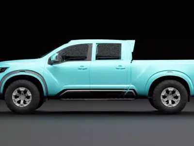 Nissan 4x4 Car Metallic Blue Sky Low-poly 3D model