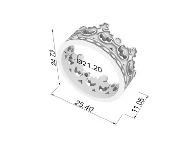 Majestic Crown-Inspired Ring JDBCo 3D print model