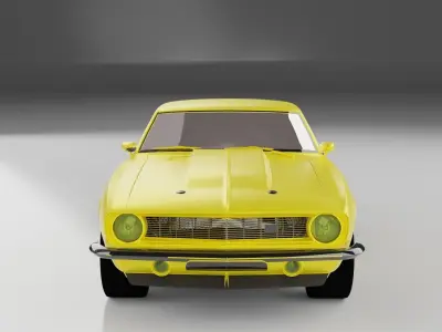 3d model of chevrolet camaro in yellow 3D model