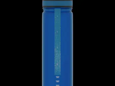 Blue plastic sport bottle 3D model