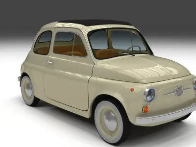 Fiat 500D Nuova 1960 Low-poly 3D model