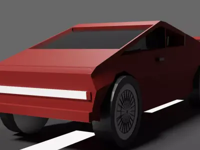 LOW POLYGON TESLA CYBURG CAR MODEL IN 3D MAKE BY AK3DMODEL Low-poly 3D model