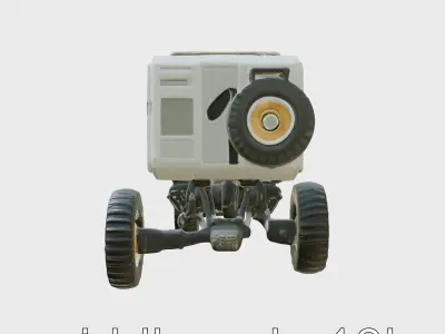 Polar Traverse Machine Fortresslike Highvisibility Design Low-poly 3D model