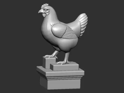 Statue of a Hen  3D print model