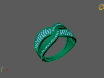 STL 3DM Print Ready Women Diamond Ring Lightweight Printable  3D print model 85