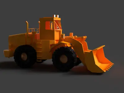 Chinese wheel loader   Low-poly 3D model