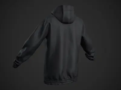 Black Snowboard Hoodie Style 2 Low-poly 3D model