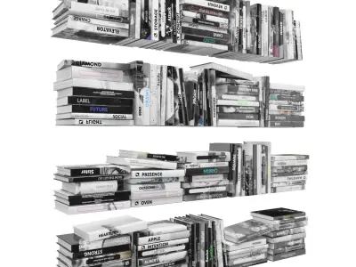 Books 150 pieces 2-4-4 Low-poly 3D model