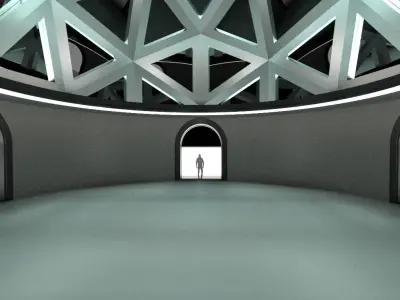 Geodesic Dome Pavilion Architectural Structure V1 3D model