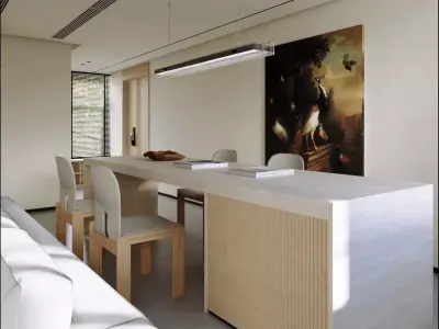 Mid Century interior scene 3D model