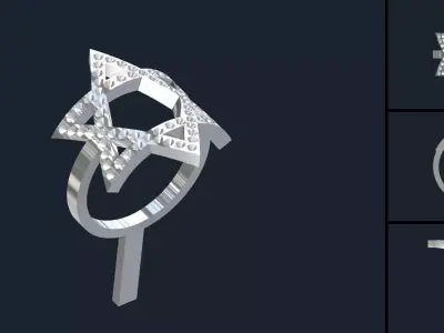 Ring Star of David 3D print model