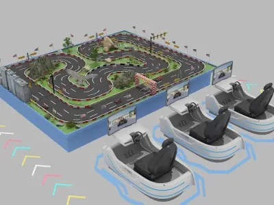 VR Virtual Racing Game Chair  3D model