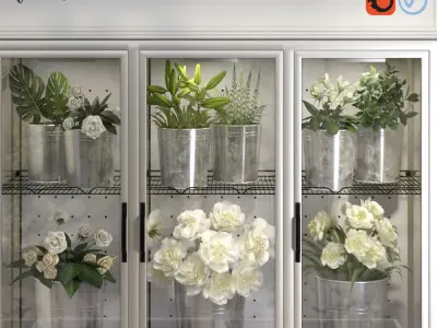 Classic Interior Flower Florist Store Shop Cart Market display 3D model