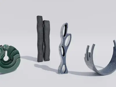 Big Sculptures 01 Unity Asset Low-poly 3D model