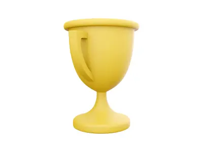 3d golden cup cartoon 3D model