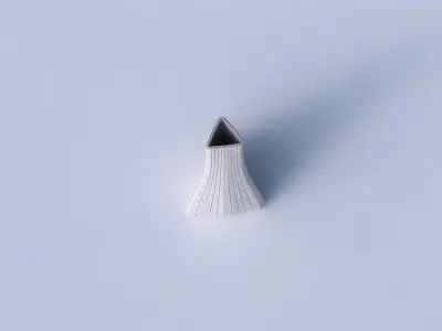 Vase grounded triangle with grid plates 3D print model