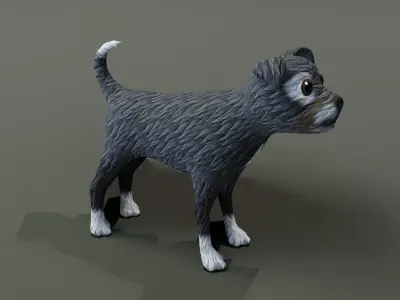 Cartoon Terrier Dog 3D Model Low-poly 3D model