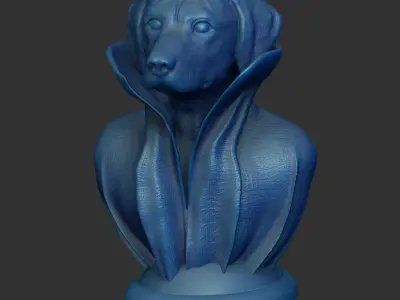Rhodesian Ridgeback - with Cape Collar on Pedestal 3D print model