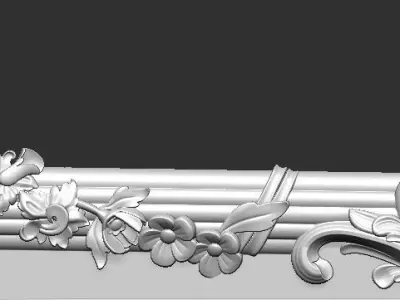 carved frame 3D model 2