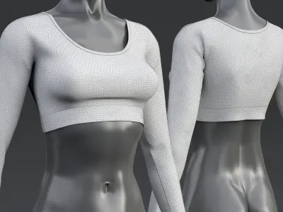 Nike Crop Top Long-Sleeve 3D model